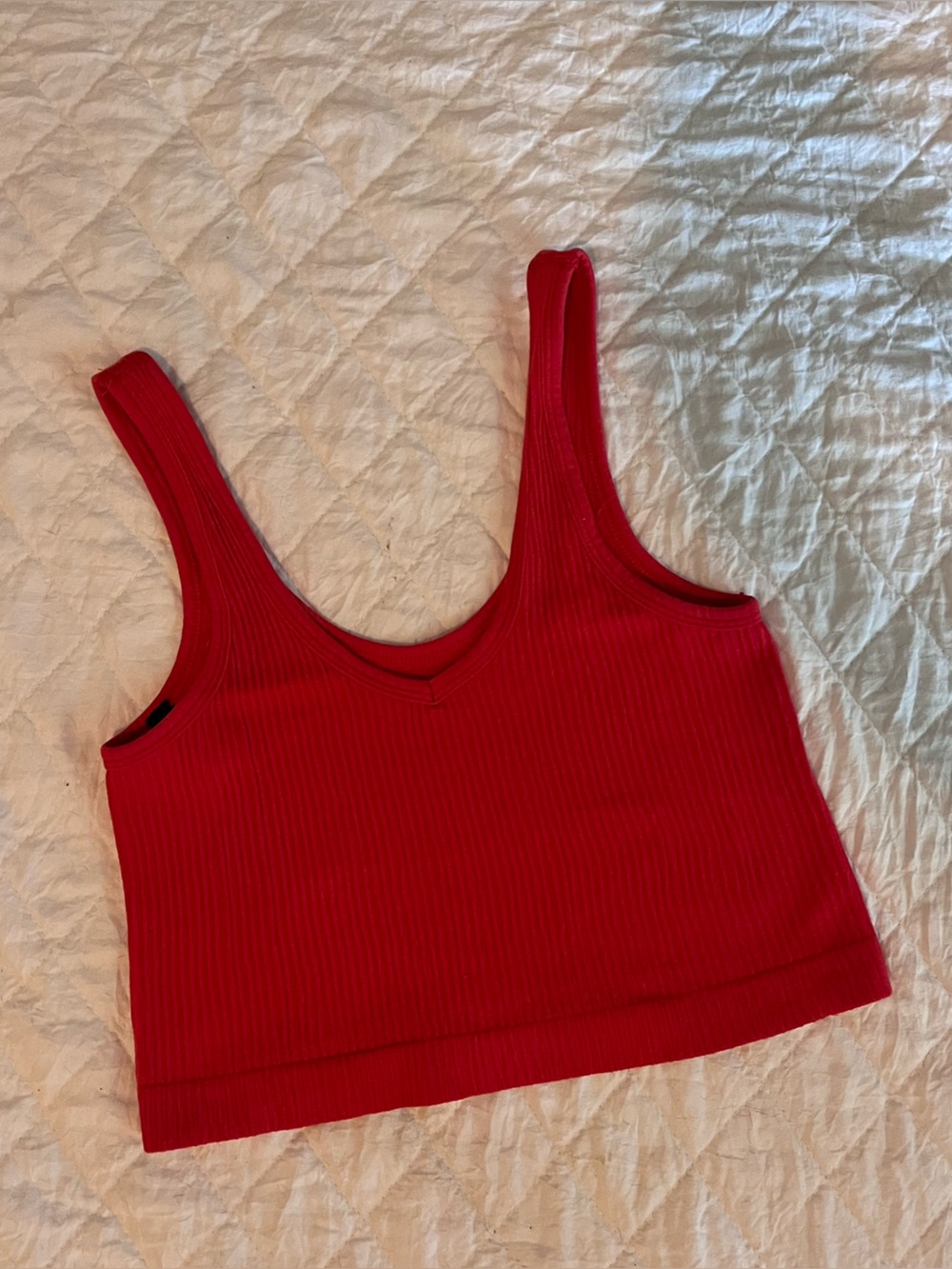 Urban Outfitters Red Ribbed Tank Top